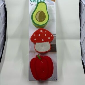 Joie Veggie Sponge Set - Green, Red, White (2 Pack / 6 sponges)